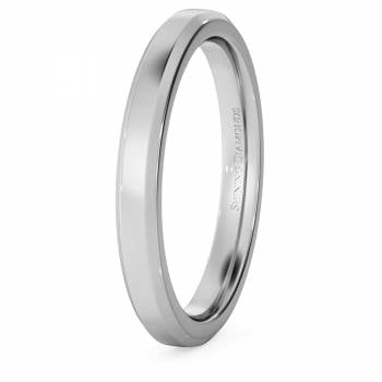 HWNB2517 Bevelled Edge Wedding Ring - 2.5mm width, 1.8mm depth