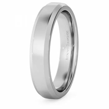 HWNB417 Bevelled Edge Wedding Ring - 4mm width, 1.8mm depth