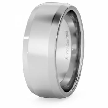 HWNB717 Bevelled Edge Wedding Ring - 7mm width, 1.8mm depth