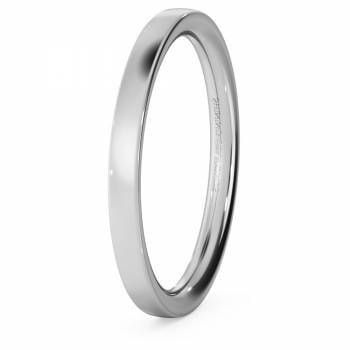 HWNC217 Flat Court Wedding Ring - 2mm width, Medium depth