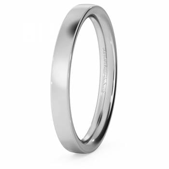 HWNC2517 Flat Court Wedding Ring - 2.5mm width, Medium depth
