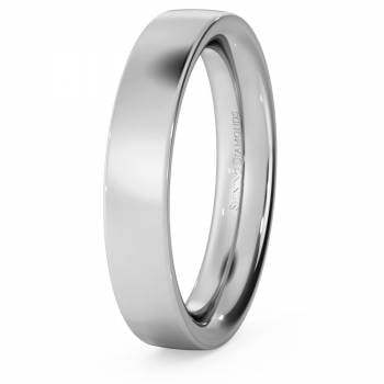 HWNC421 Flat Court Wedding Ring - Heavy weight, 4mm width