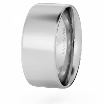 HWNC813 Flat Court Wedding Ring - 8mm width, Thin depth