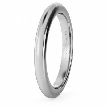 HWND2521 D Shape Wedding Ring - Heavy weight, 2.5mm width