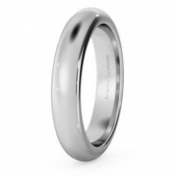 HWND421 D Shape Wedding Ring - Heavy weight, 4mm width