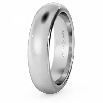 HWND521 D Shape Wedding Ring - Heavy weight, 5mm width
