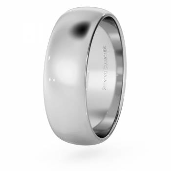 HWND613 D Shape Wedding Ring - Lightweight, 6mm width