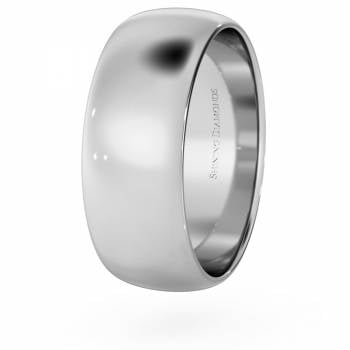 HWND713 D Shape Wedding Ring - Lightweight, 7mm width
