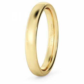 HWNE317 Traditional Court Wedding Ring - 3mm width, Medium depth