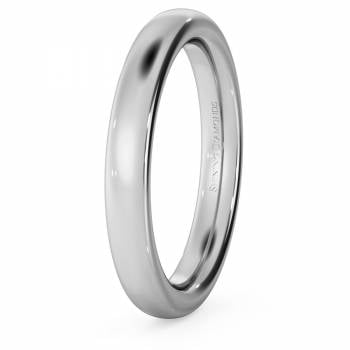 HWNE321 Traditional Court Wedding Ring - Heavy weight, 3mm width