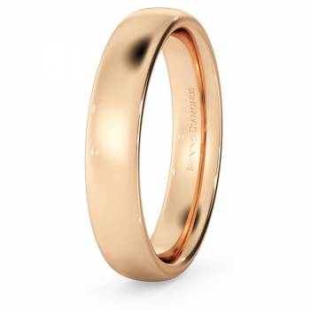 HWNE417 Traditional Court Wedding Ring - 4mm width, Medium depth