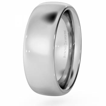 HWNE721 Traditional Court Wedding Ring - Heavy weight, 7mm width