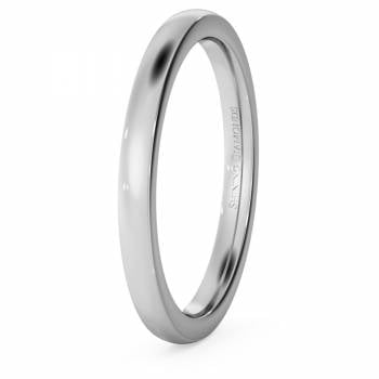 HWNJ217 Slight Court with Flat Edge Wedding Ring - 2mm width, Medium depth