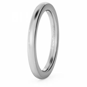 HWNJ221 Slight Court with Flat Edge Wedding Ring - 2mm width, 2.3mm depth