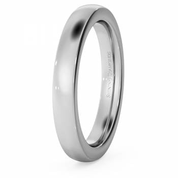 HWNJ321 Slight Court with Flat Edge Wedding Ring - 3mm width, 2.3mm depth