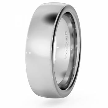 HWNJ621 Slight Court with Flat Edge Wedding Ring - 6mm width, 2.3mm depth
