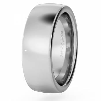 HWNJ721 Slight Court with Flat Edge Wedding Ring - 7mm width, 2.3mm depth