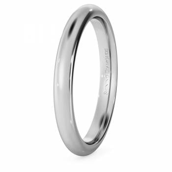 HWNP2517 D Court Wedding Ring - 2.5mm width, 1.8mm depth