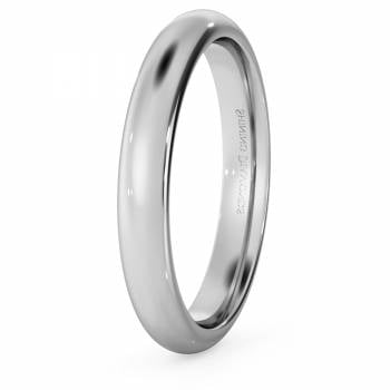 HWNP317 D Court Wedding Ring - 3mm width, 1.8mm depth