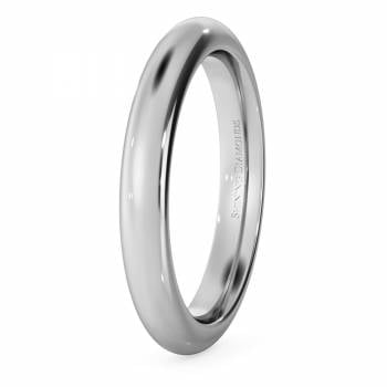 HWNP321 D Court Wedding Ring - 3mm width, 2.3mm depth
