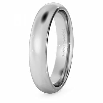 HWNP417 D Court Wedding Ring - 4mm width, 1.8mm depth