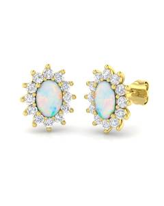 1.64ct SI/F-G Oval cut Opal Gemstone Earrings