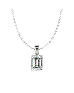 HPE250 Emerald Solitaire Diamond Pendant