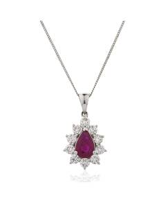 HPPEGRY244 Floral Design Ruby Pendant