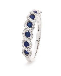 HRRGBS999 Blue Sapphire & Diamond Designer Eternity Ring