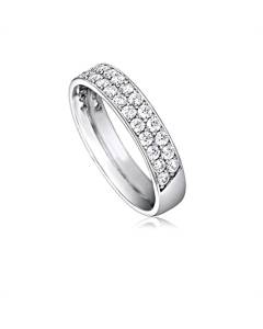 0.75ct VS/F-G Round Natural Diamond Half Wedding Ring