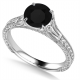 0.50CT Black Diamond Vintage Ring