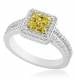 0.75CT SI2/ FANCY YELLOW Princess Diamond Ring