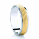 5mm Two Tone Patterned Wedding Ring