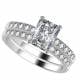 0.80ct SI1/G Radiant Diamond Shoulder Set Ring With Matching Band