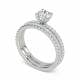 0.80ct SI1/F Round Diamond Shoulder Set Ring With Matching Band