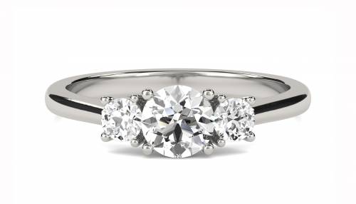 0.60CT SI2 G Round Diamond Trilogy Ring Shining Diamonds