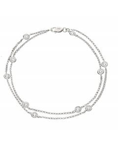 HBRDR040 Duo Chain Delicate Diamond Charm Bracelet