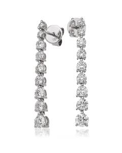 HER212 Three Claw Diamond Journey Earrings