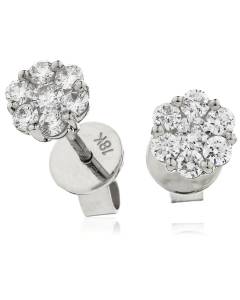 HERCL111 Cluster Round cut Diamond Earrings