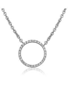 HPRDR113 Circle of Life Round Diamond Pendant & Fixed Chain