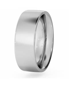 HWNC721 Flat Court Wedding Ring - Heavy weight, 7mm width