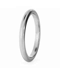 HWND217 D Shape Wedding Ring - 2mm width, Medium depth