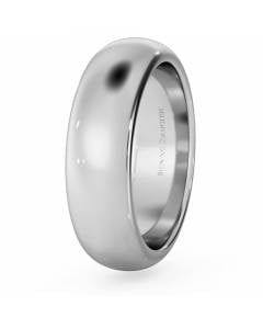 HWND621 D Shape Wedding Ring - Heavy weight, 6mm width