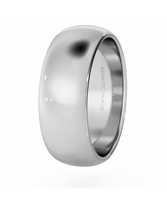 HWND717 D Shape Wedding Ring - 7mm width, Medium depth