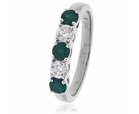 Shop White Gold Emerald Eternity Rings