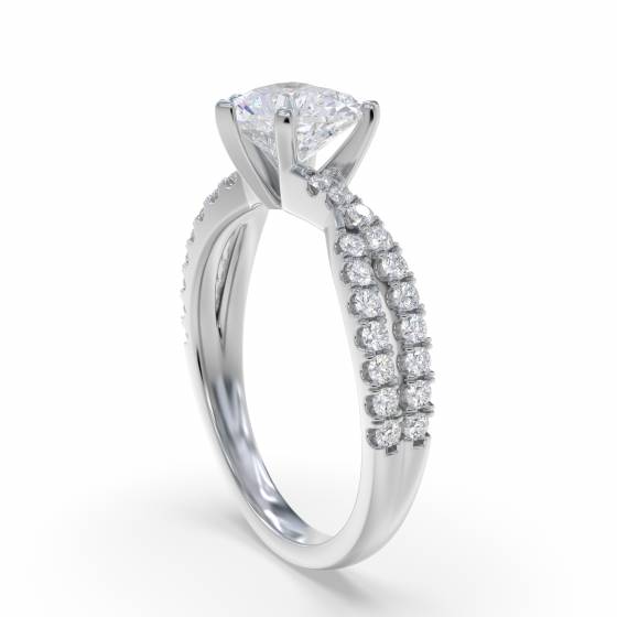 Unique Heart and Round Diamond Ring