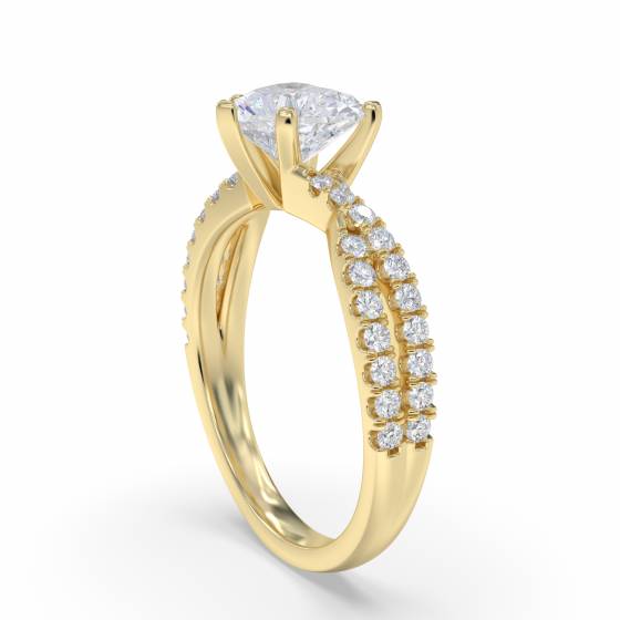 Unique Heart and Round Diamond Ring