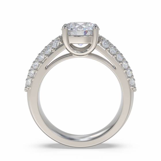 Three Row Round Diamond Vintage Ring