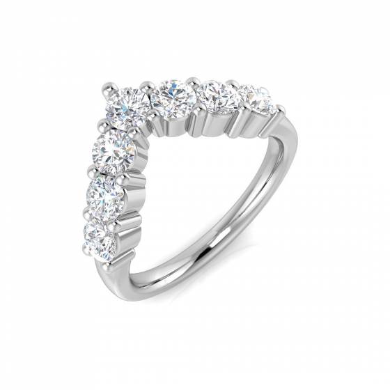 0.99ct VS/F Round cut Lab Grown Cluster Diamond Ring in Platinum