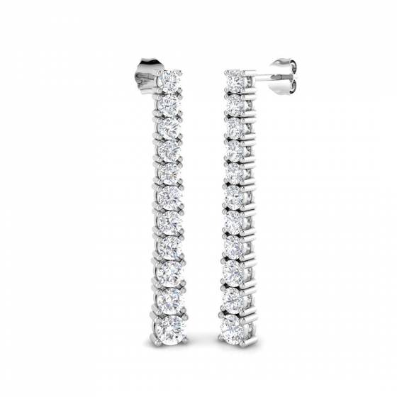 2.62ct VS/F Round cut Lab Grown Diamond Designer Earrings in 9k White Gold